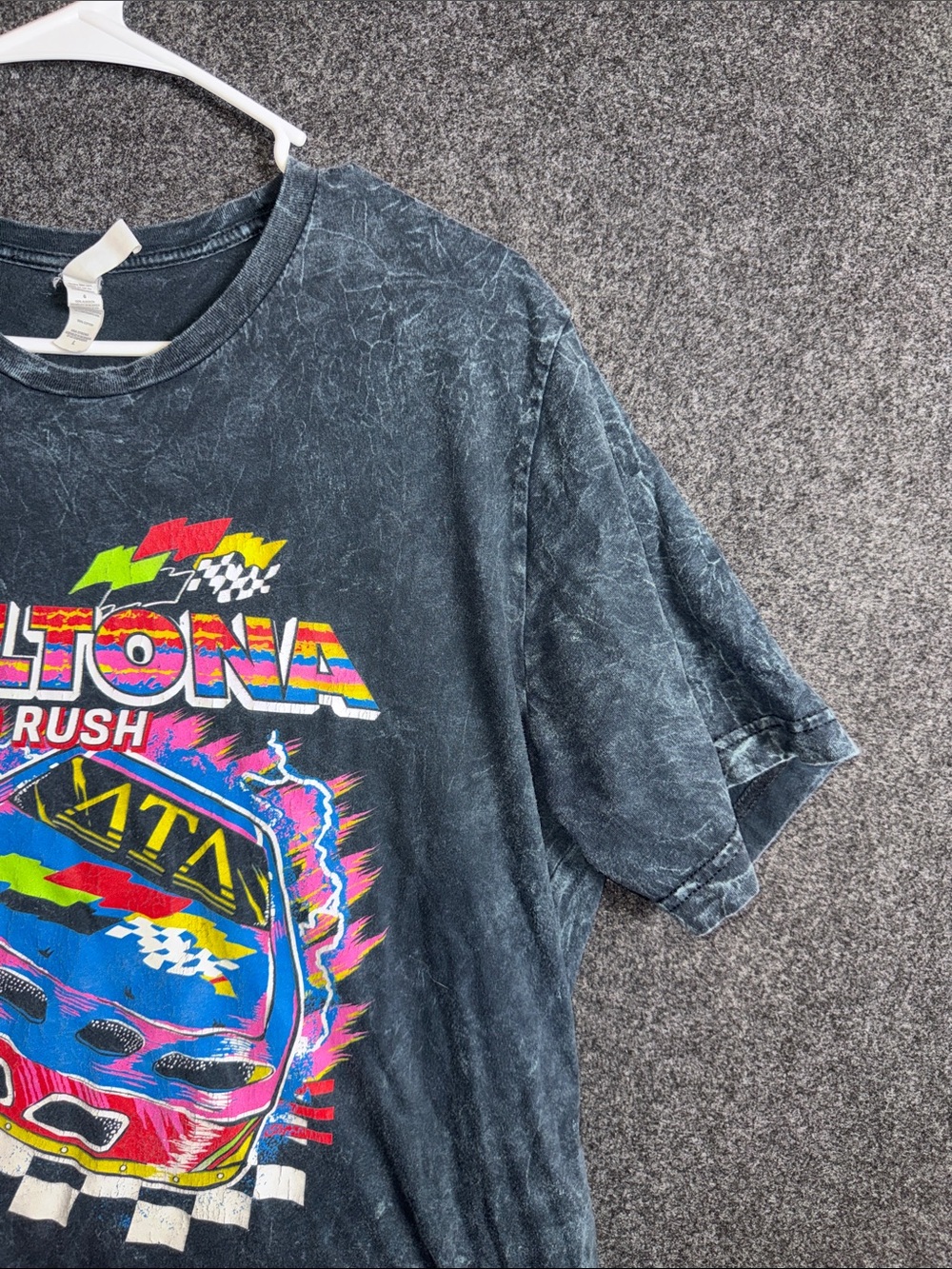 Men’s Deltona 'Spring Rush' Graphic Tee - Black with Multicolor Print - Picture 3 of 7